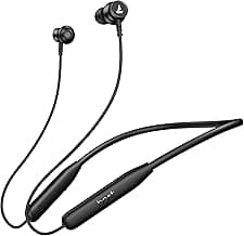 Boat Rockerz 113, 40H Battery, Dual Pair, Fast Charge, ENx Tech, Stream Ad Free Music via App Support, Magnetic Buds, Bluetooth Neckband, Wireless with Mic in Ear Earphones (Active-Black)