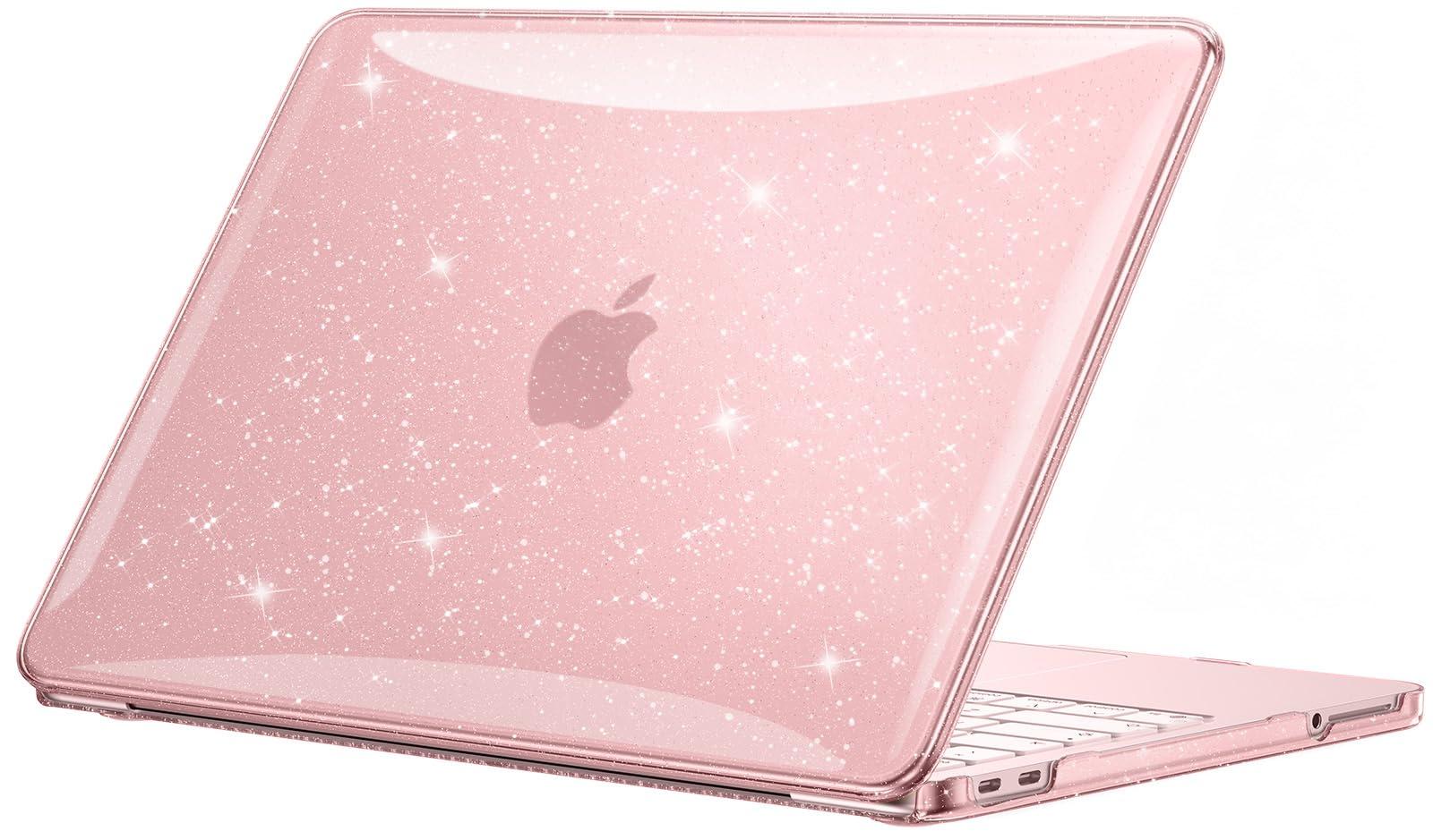 EooCoo Glitter Case for Apple MacBook Neo Cover 13 inch 2026 Blush A3404