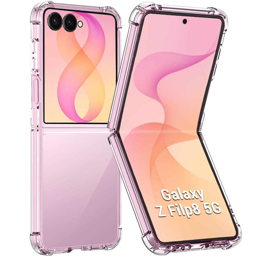 TheGiftKart Crystal Clear Back Cover Case for Samsung Galaxy Z Flip 8 5G | 360 Degree Protection | Shock Proof Design | Hard Back Cover Case for Samsung Z Flip8 5G (PC & TPU, Transparent Bumper)
