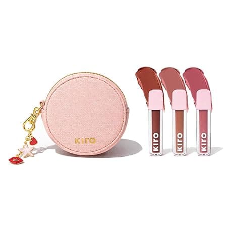 Kiro Airy Matte Mini Lipstick Gift Set (3x1.2ml) with Pouch – Nutmeg Nude, Cinnamon Nude & Sandy Rose | Vegan, Long-Wear, Non-Drying Matte | Travel Friendly & Skincare Infused