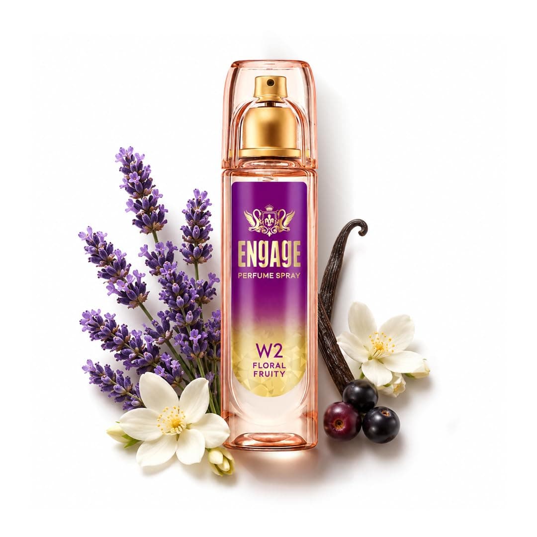Engage W2 Perfume Spray for Women 120ml | Floral & Fruity |Berries, Orchid, Vanilla | 24 hr Freshness | Long Lasting | No Parabens | No Silicones| Dermatologically Tested |Crafted for Everyday Luxury