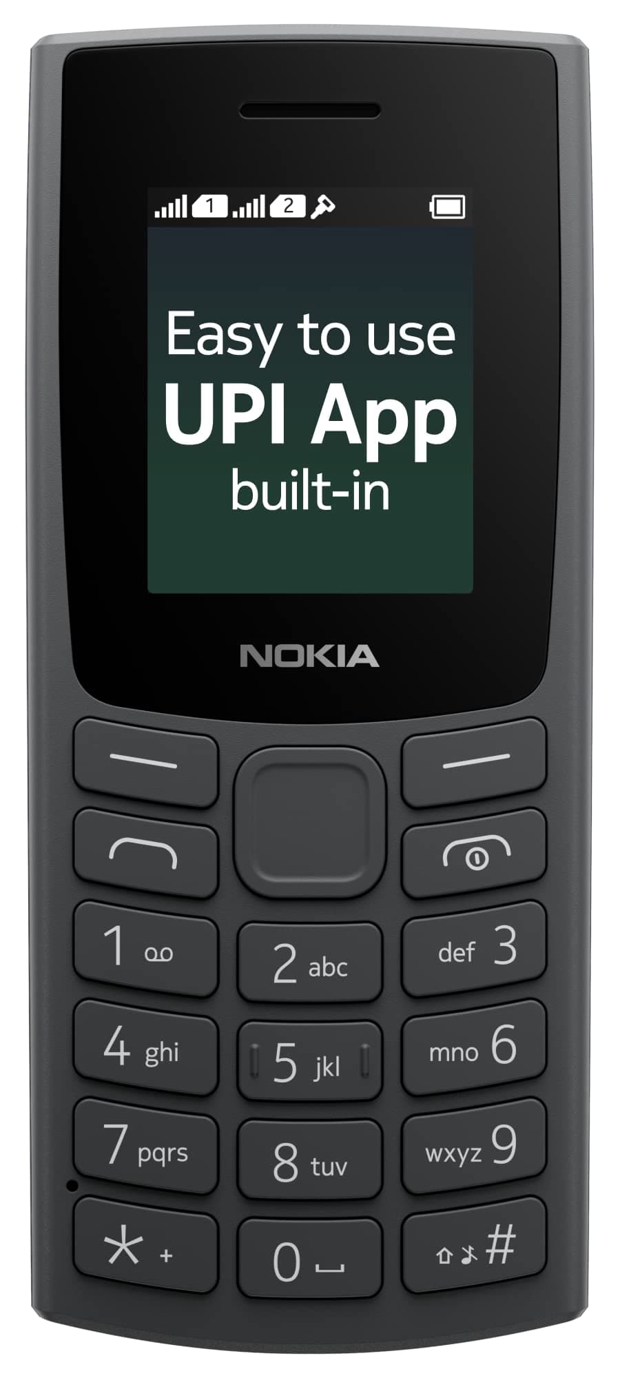 Nokia All-new 105 Dual Sim Keypad Phone with Built-in UPI Payments, Long-Lasting Battery, Wireless FM Radio | Charcoal