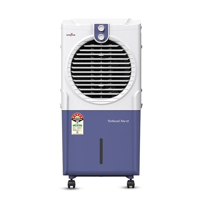 Kenstar TURBOCOOL NEO HC 45 BLUE Air Cooler with Honeycomb Cooling Media | 5-star BEE Rating |100 W|White & Blue