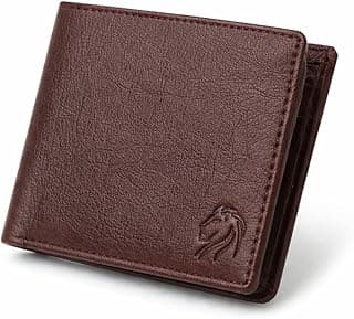 Vemilio Quality Meets Affordability VEMILIO Men’s Vegan Leather Wallet with Coin Pocket | Slim Bifold Wallet for Men | 2 Cash Compartments | 3 Card Slots & 2 Hidden Pockets | Stylish Wallet for Daily Use & Gifting (Brown)