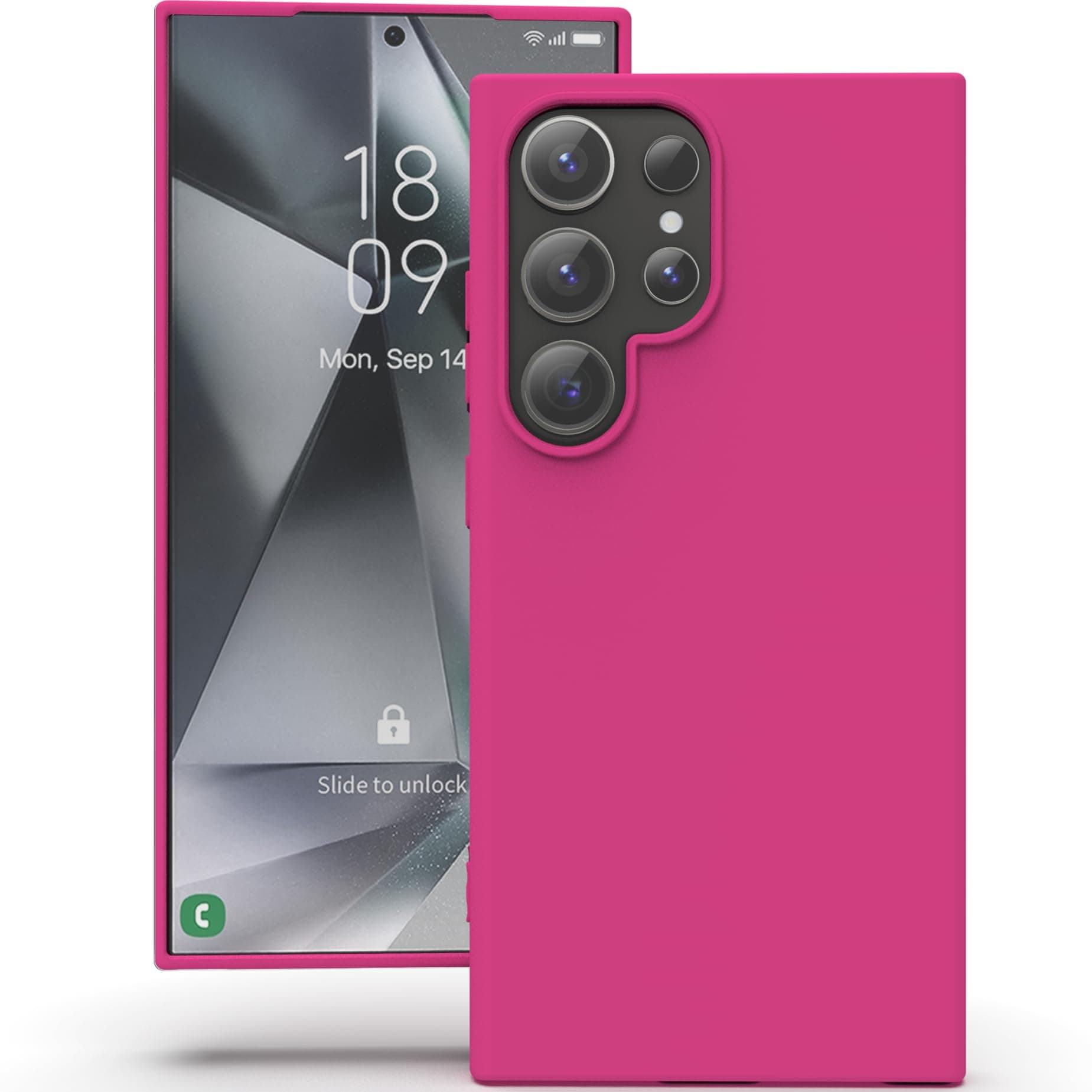 YATWIN Silicone Back Case for Samsung Galaxy S24 Ultra, Soft-Touch Phone Back Cover for Samsung Galaxy S24 Ultra - Magenta
