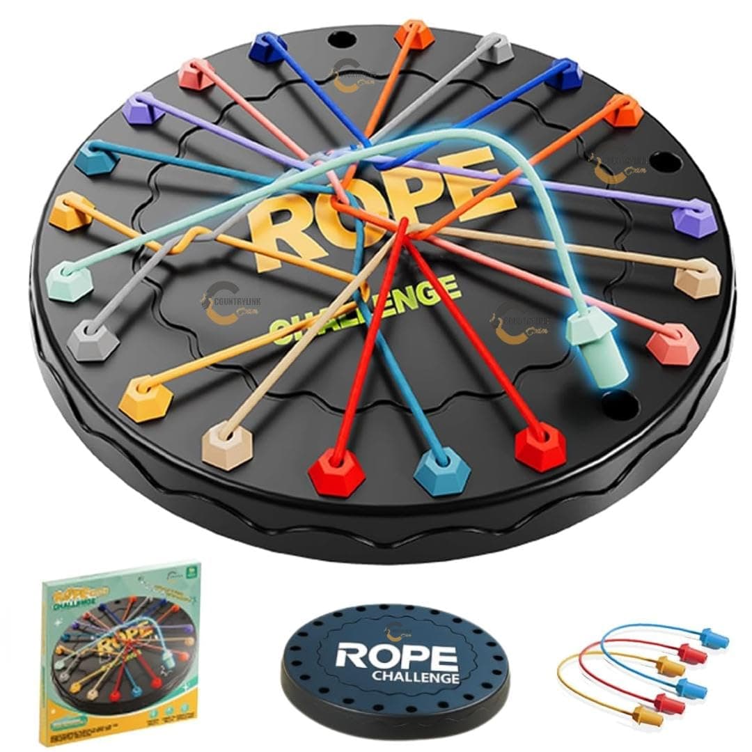 CountryLink Rope Knot Untying Challenge Puzzle | Twisted Ropes Untangle Board Game for Kids | Brain Teaser Logic Puzzle for 3+ Years | Stress Relief & Educational STEM Toy