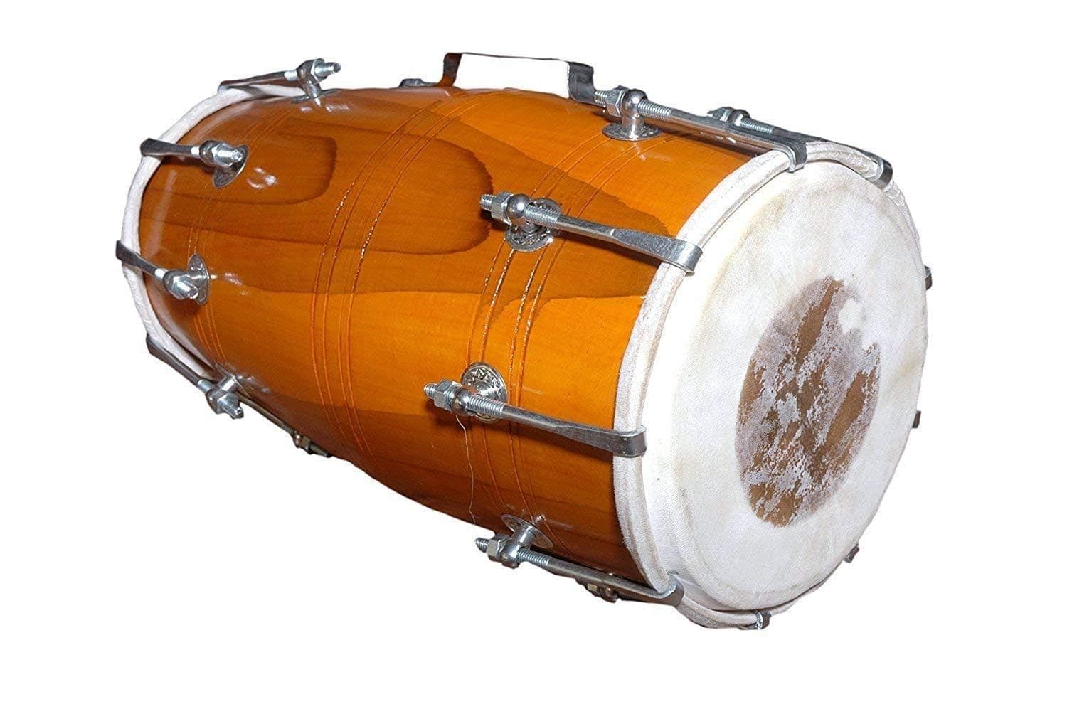 Gosaimusical Dholak Drum 18 Bolt Tuned Made of Mango Wood Dholki Yoga Bhajana Kirtan Dhol