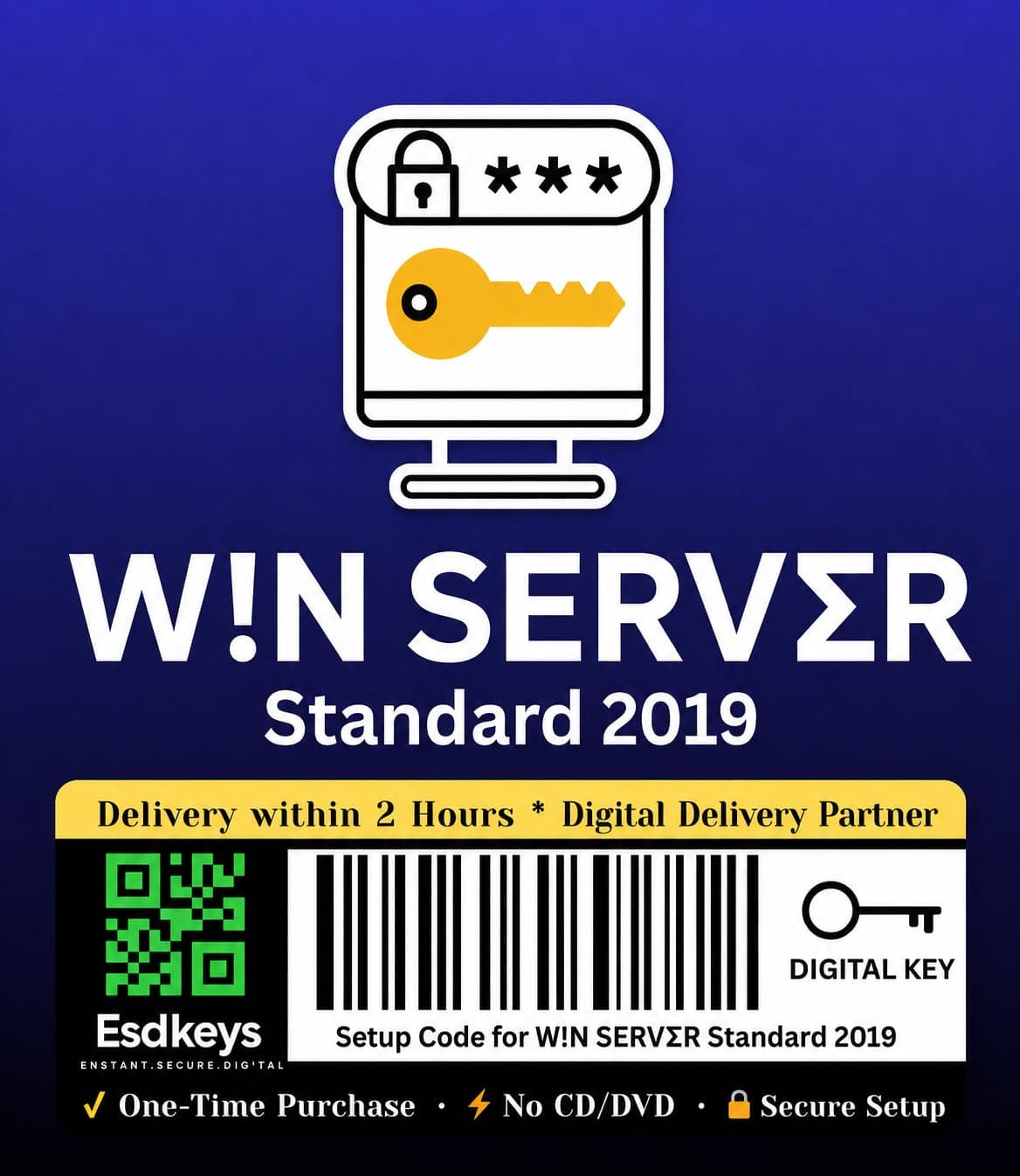 Server Standard Edition 2019 for 1 Server | One-Time Purchase | Digital Delivery Within 2 Hours | No CD/DVD | Operating System Software | EsdKeys