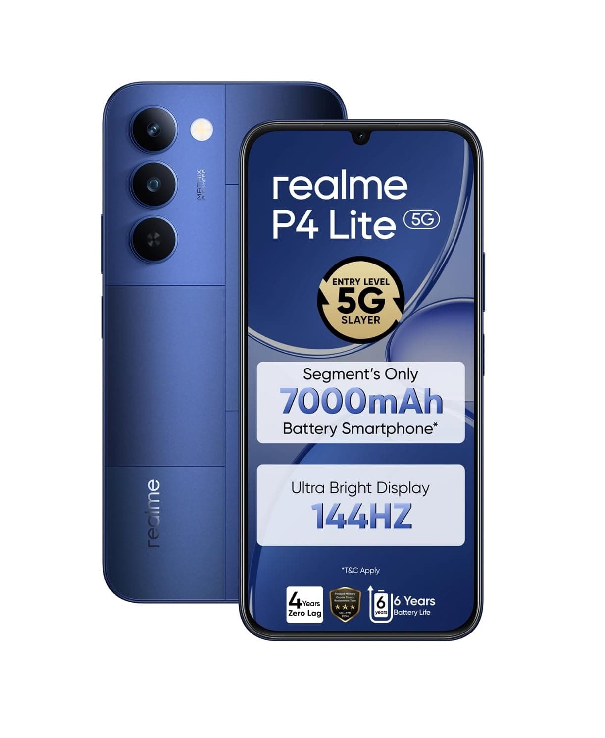 realme P4 Lite 5G (Mosaic Blue, 128GB Storage), (6GB RAM)