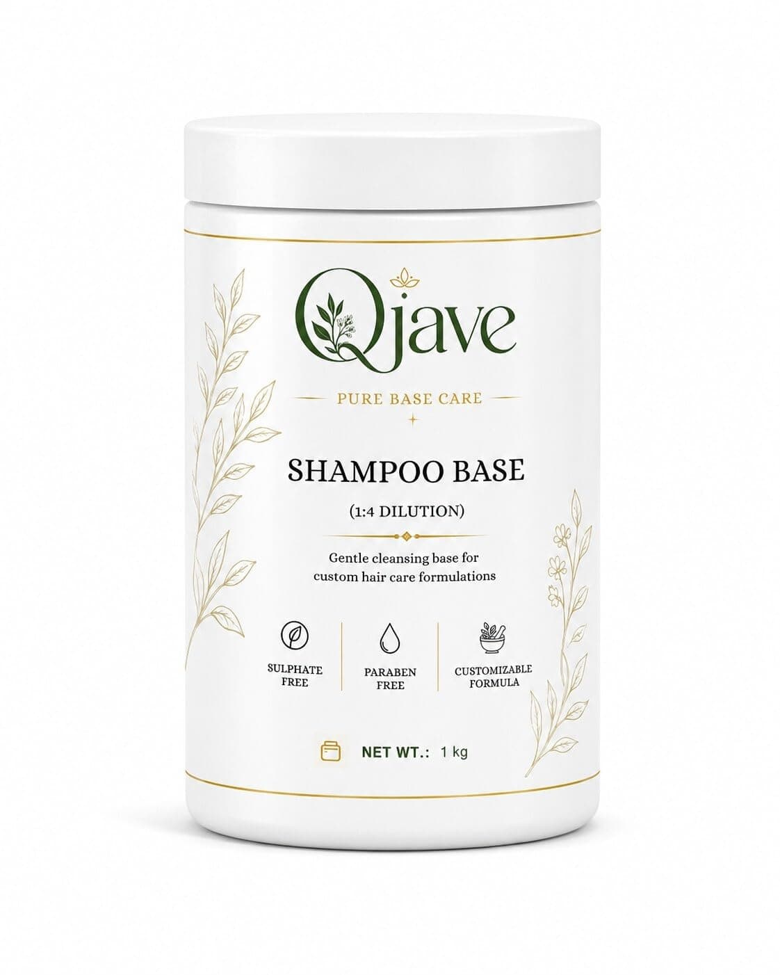 Ojave Sulfate Free Shampoo Base 1 Kg | 1:4 Dilution Ratio - Makes 5 Kg Shampoo | Ready to Use DIY Herbal Shampoo Base | Cosmetic Grade Unscented | SLS & Paraben Free | For Homemade Shampoo Making
