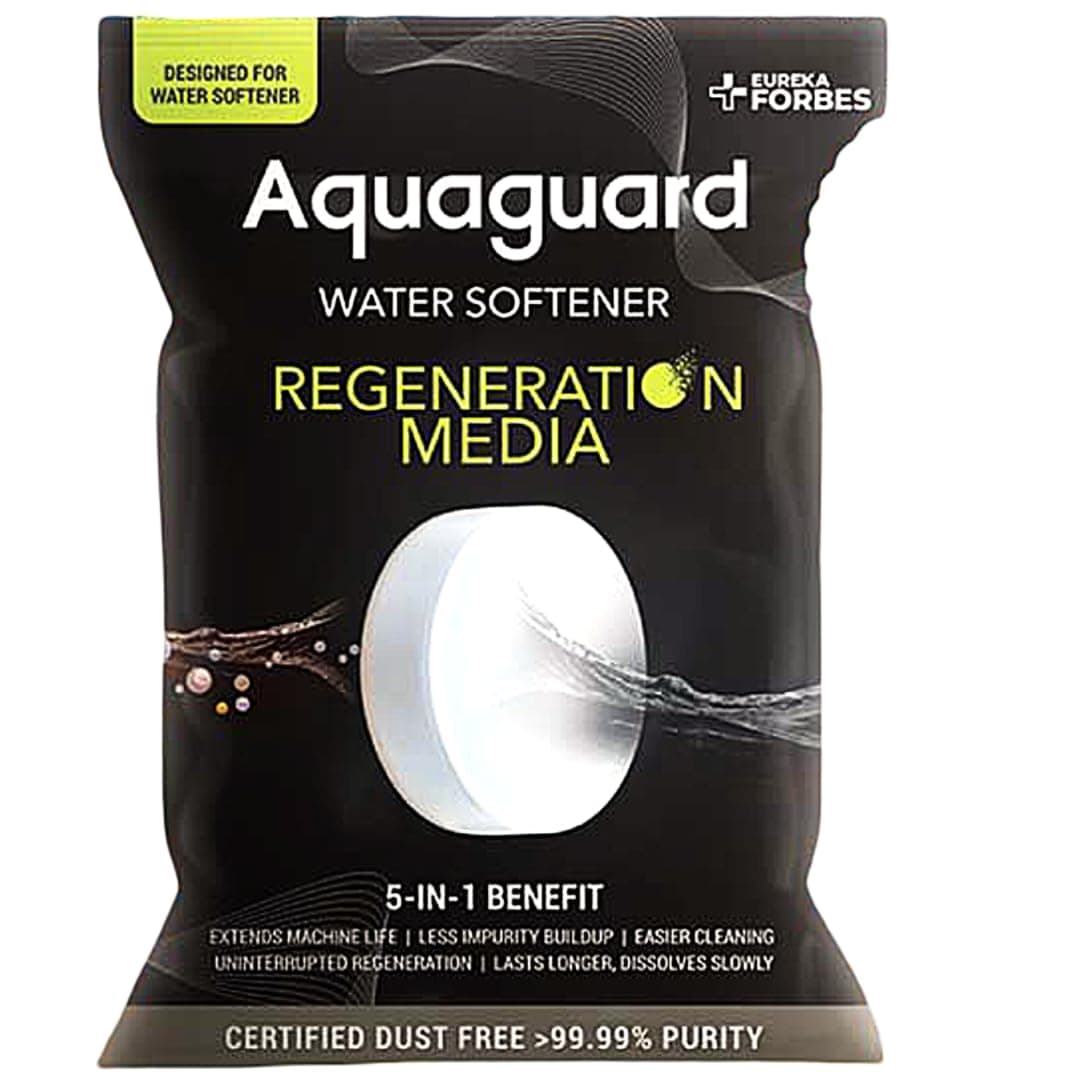 Aquaguard Water Softener Regeneration Media Salt (10 Kg) | 5-IN-1 BENEFIT | CERTIFIED DUST FREE 99.9% PURE