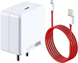80W SUPERVOOC Fast Charger with Type-C Cable | 80W USB Charger for OnePlus, Realme, Oppo, Redmi, Xiaomi, Poco, iQOO, Samsung & More | Supports Dart, Dash, Warp, Vooc, SuperVooc, QC 3.0 Charge (Combo)
