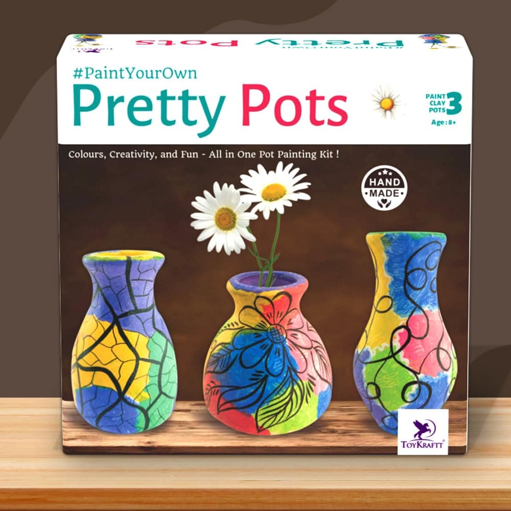 TOYKRAFTT Paint Your Own Pretty Pots Painting Kit for Kids 8-12