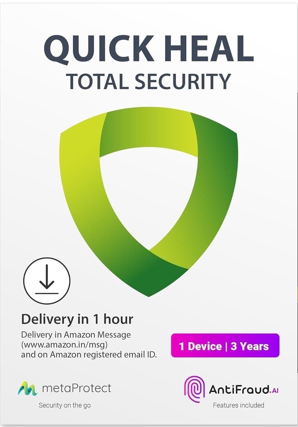 Quick Heal Total Security Latest Version - 1 PC, 3 Years (Email Delivery in 2 hours- No CD)