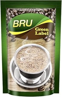 Bru Green Label Filter Coffee Powder 500 Gram Bag, Lightly Roasted Ground Coffee Beans From South India - Rich & Strong Blend Of Coffee & Chicory