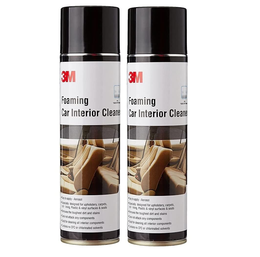 3M Foaming Car Interior Cleaner, Upholstery & Leather Cleaner, Removes Tough Stains & Dirt Inside Your car (580g Each, Pack of 2)