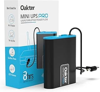 Oakter Mini UPS PRO for High Capacity WiFi Routers 12V & Upto 3A | Battery 2X4000 mAh | Power Backup Upto 8 Hours | Support Jio, Airtel & Other Routers | Current Surge & Deep Discharge Protection
