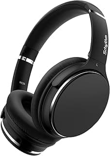 Srhythm NC25 Hybrid Noise Cancelling Headphones Over Ear, Wireless Bluetooth 5.3, 50H Playtime, Transparency Mode,Black