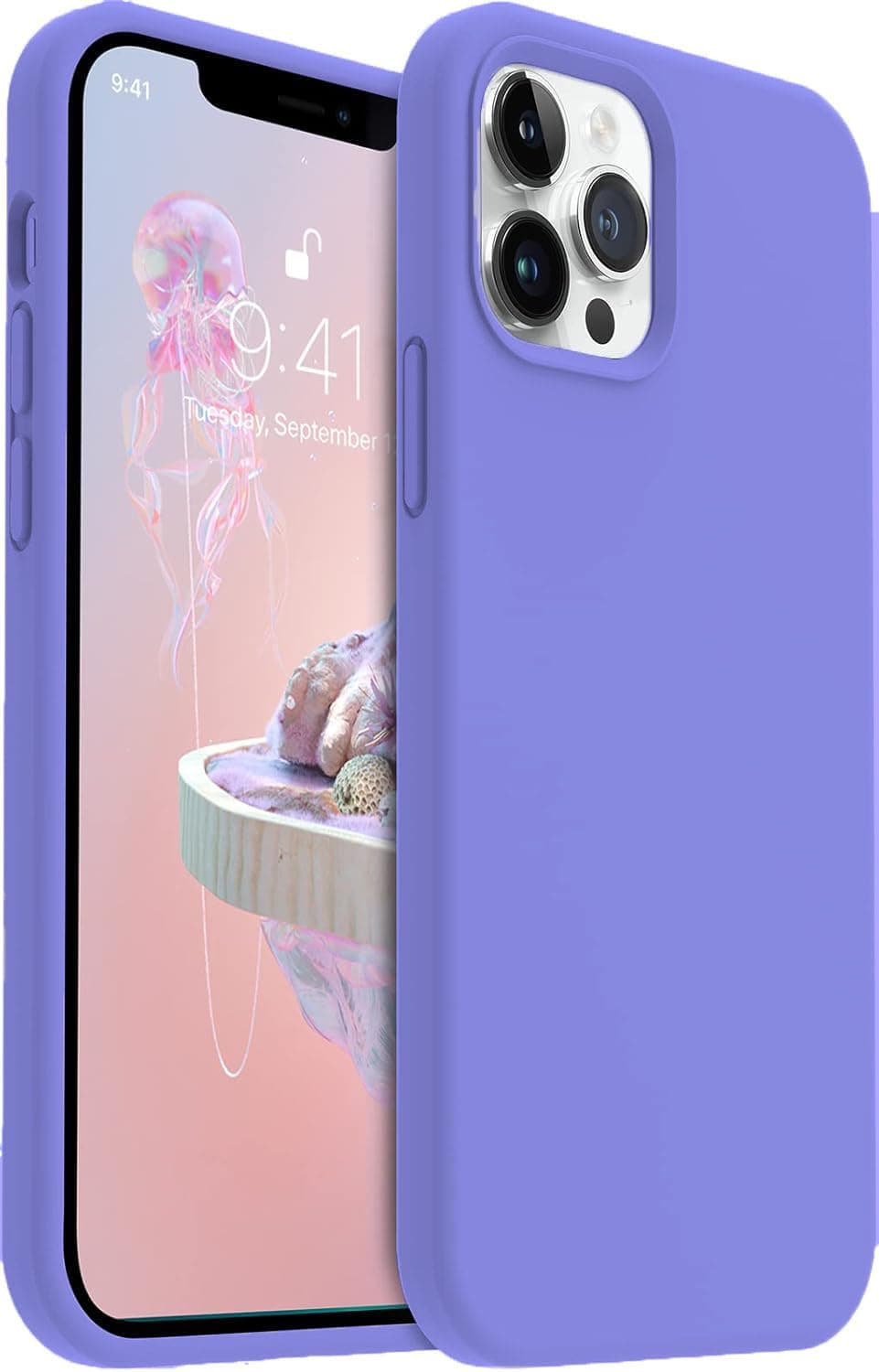 DIZORO® Silicone Back Case for iPhone 12 Pro Max, Soft-Touch Phone Microfiber Silicone Back Cover for iPhone 12 Pro Max- Purple