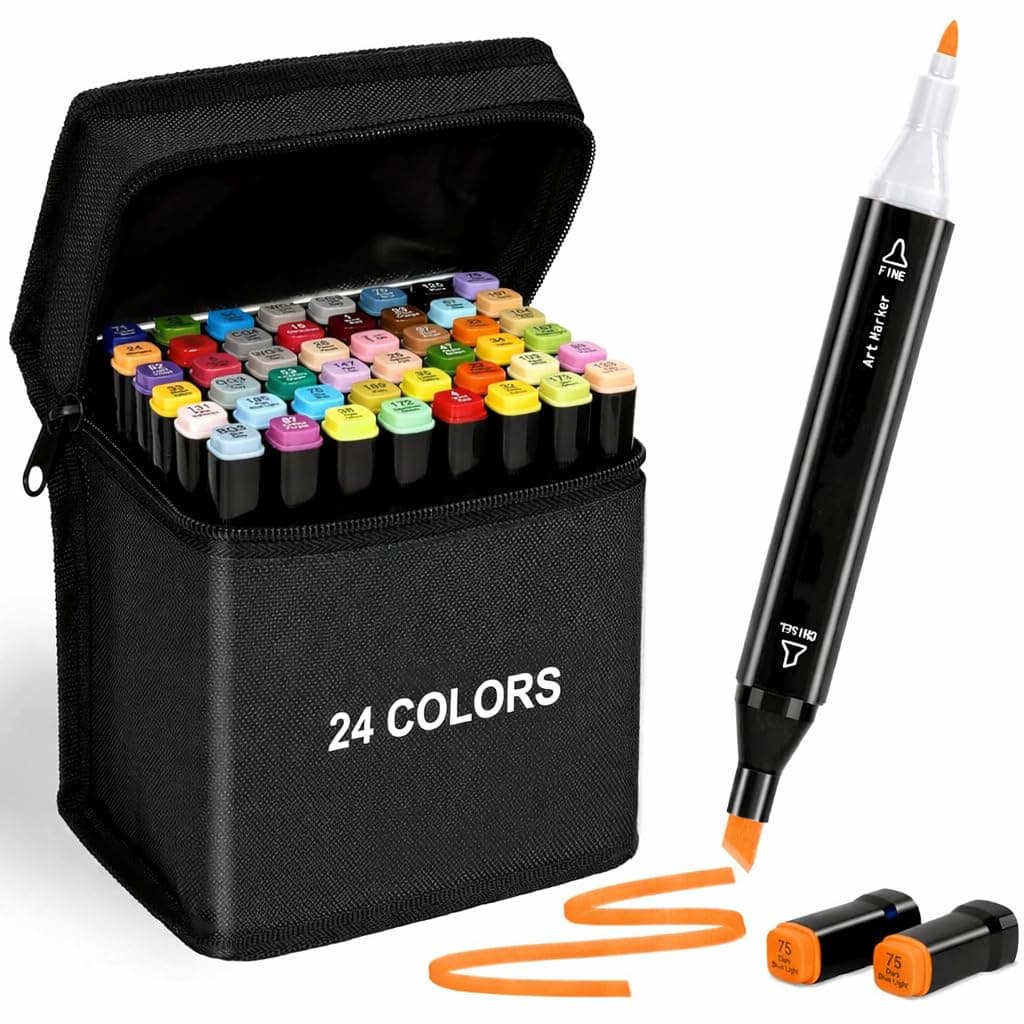 PB Prime Brands Markers Sketch Pen Set Dual Tip Brush Pens Art Markers for Drawing Dual Tip Art Markers Set Chisel & Fine Colour Marker Set Markers Sketch Marker Drawing Marker