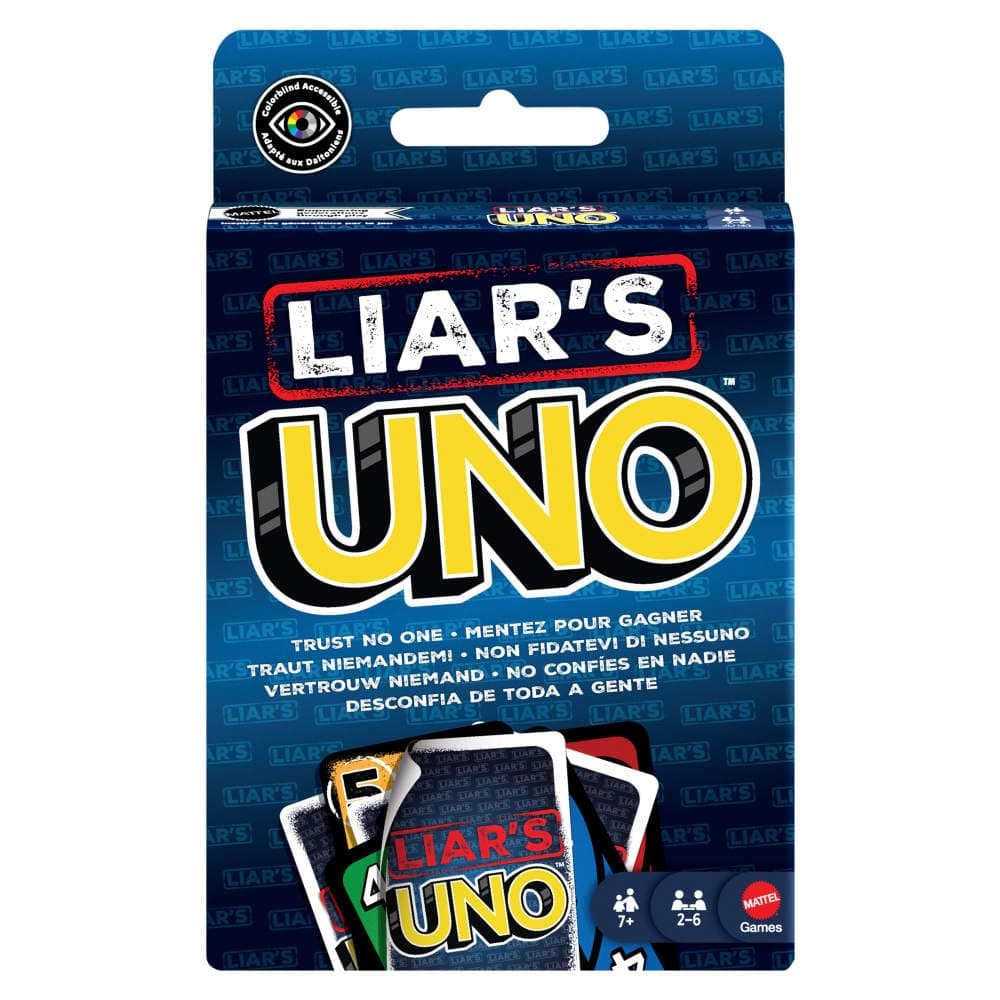 Mattel Games Liar’s UNO Card Game for Adults, Kids, Families, Parties & Game Nights, Travel Fun, Outwit Other Players with Bluffing & Trickery