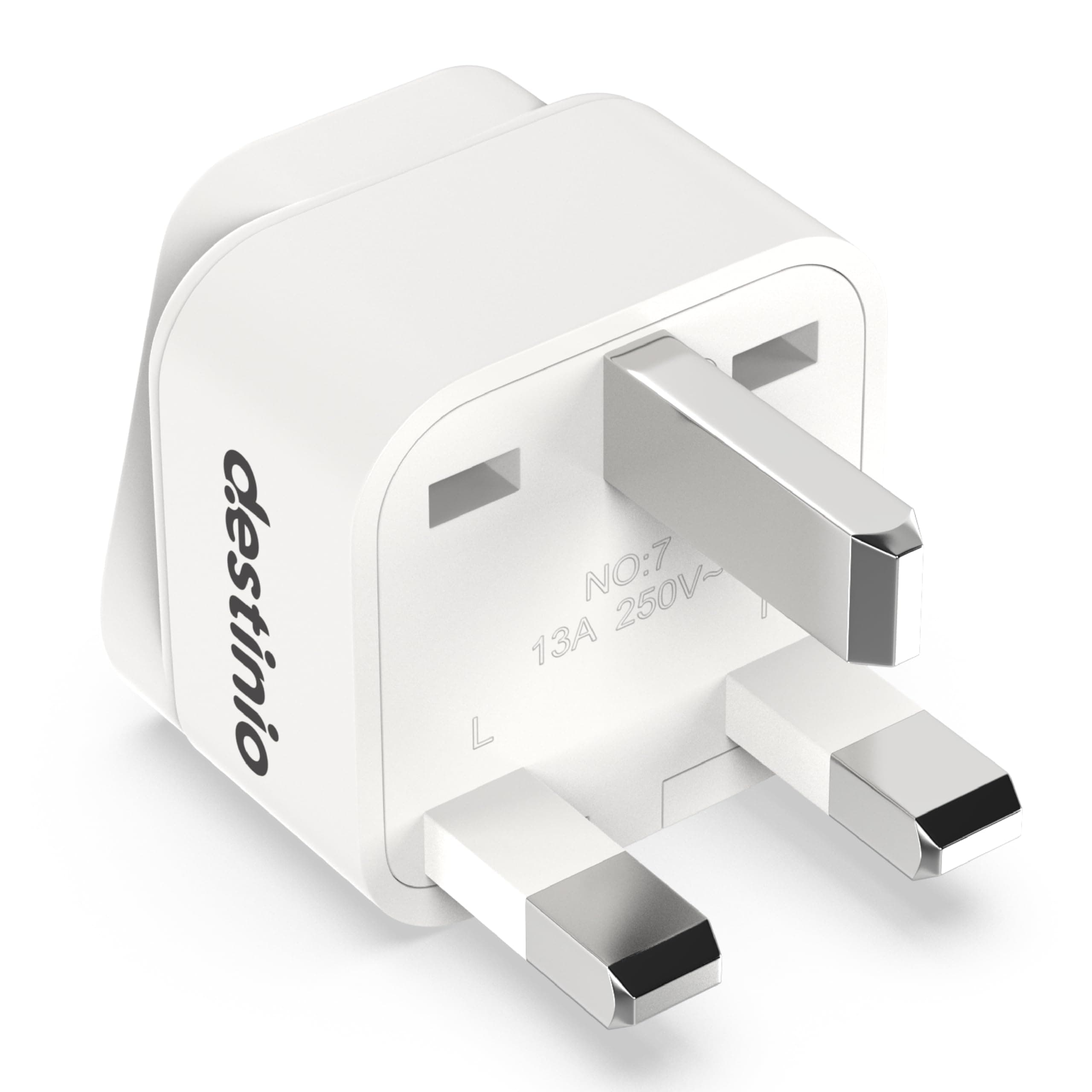 Destinio Type G Travel Adapter | UK Plug Adapter for India to UK, UAE, Singapore & More | Universal Socket, 13A 250V 2500W| International Travel Plug Adapter | CE & RoHS Certified (Pack of 1)