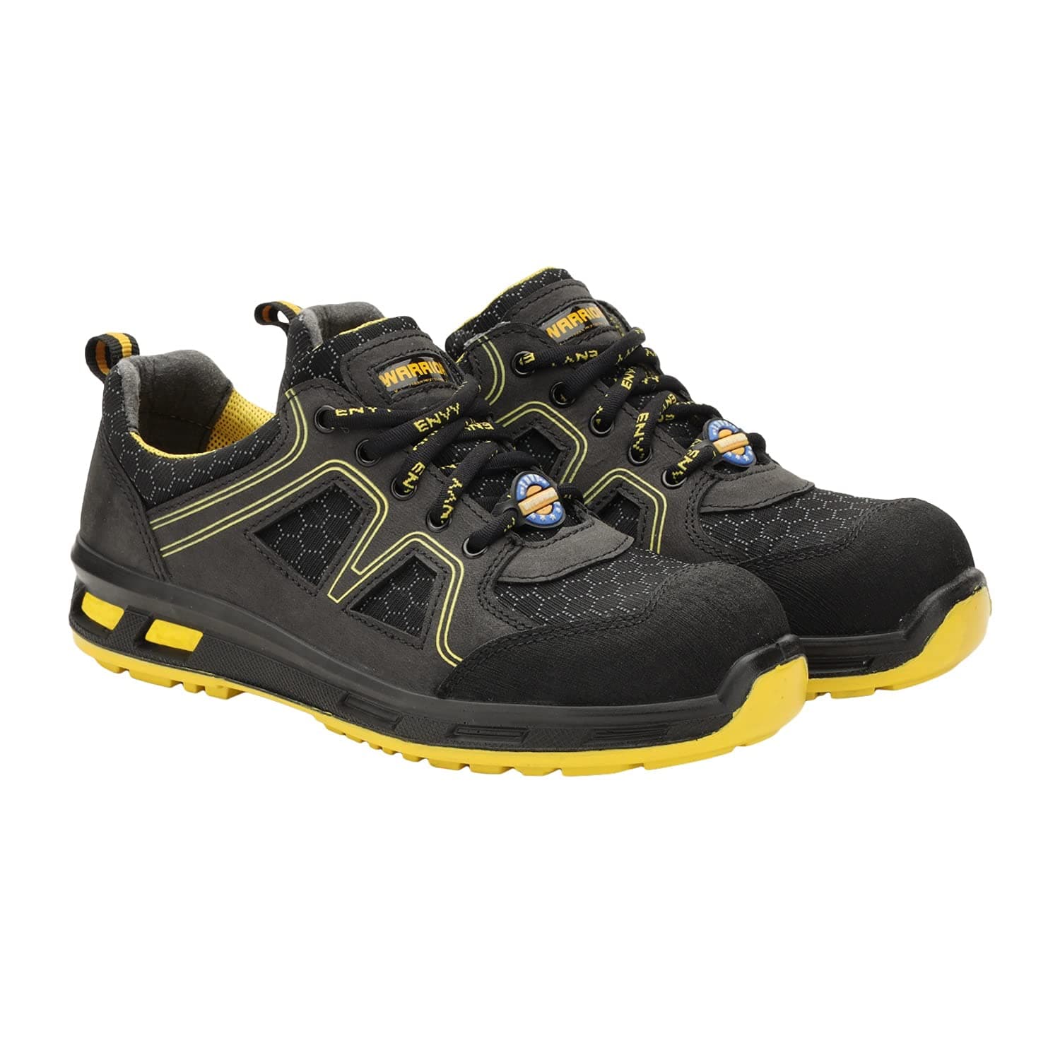 Liberty Warrior Envy Neptune Light Weight Safety Shoes for Man | Fiber Glass Toe | Antislip & Water Resistant | Antistatic & Abrasion Resistance | Yellow | Size 5 UK