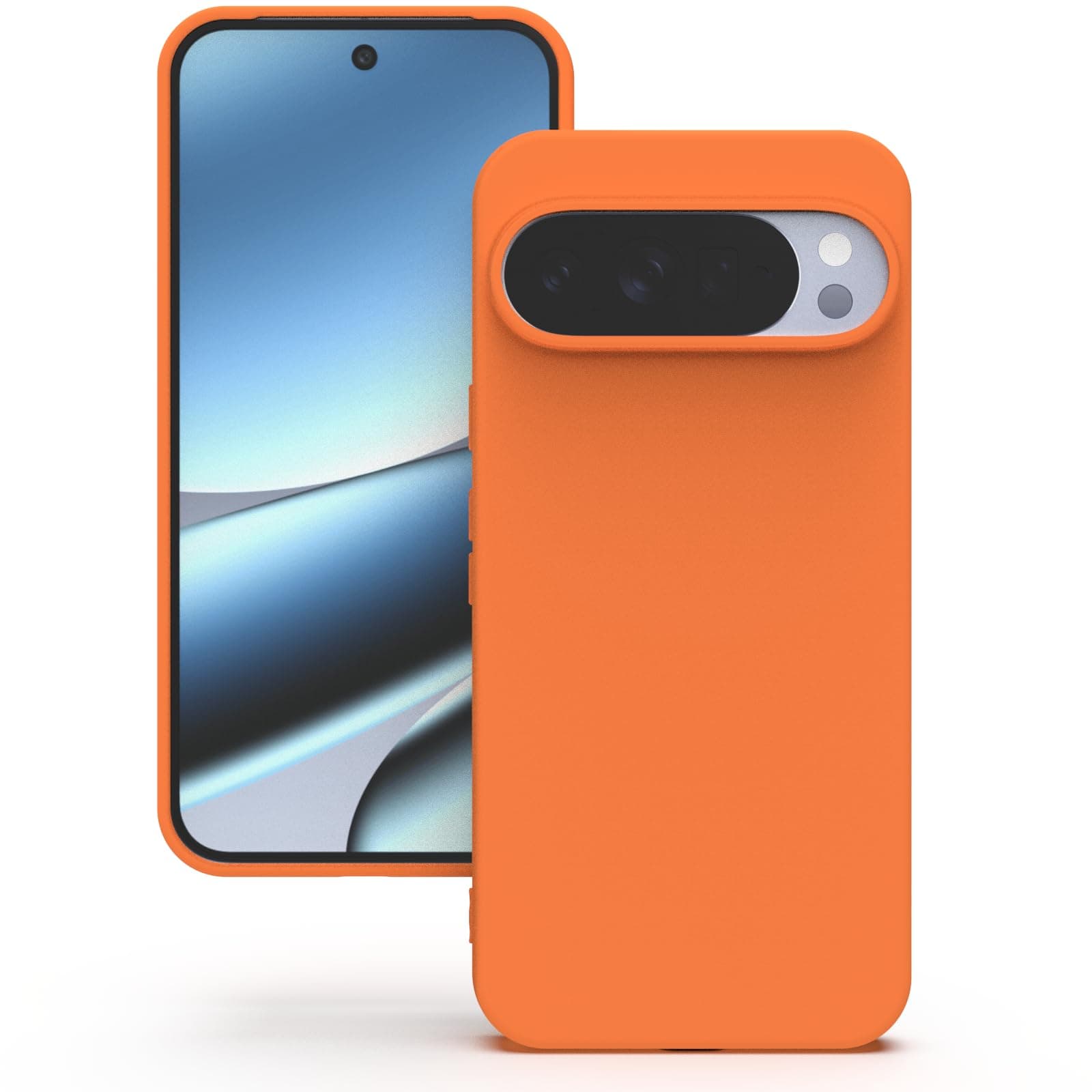 YATWIN Silicone Back Case for Google Pixel 10 Pro XL, Soft-Touch, Shockproof Phone Back Cover for Google Pixel 10 Pro XL - Orange