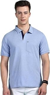 Lux Cozi Men's Half Sleeve Soild Casual Regular Fit T-Shirt with Chest Pocket | Polo Tshirt for Men