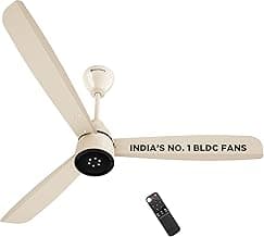 atomberg Renesa Enzel 1200mm BLDC Ceiling Fan with Remote | 5 star | Advance Air+ Technology | LED Speed Indicator | Low Noise | Sleek Design | Power Saving | 3 Year Warranty | Seasand Ivory