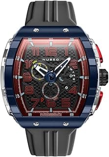 Nubeo Men's 49mm Magellan Retrograde Chronograph Watch with Rubber Strap NB-6088