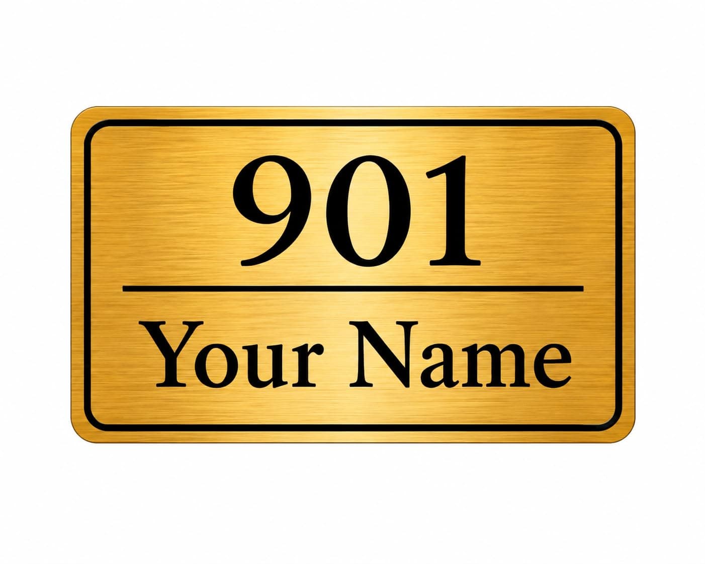 Customized Acrylic Name Plate | Personalized House Number Sign for Home & Office | Premium Golden Brushed Finish | Modern, Weatherproof(Self-Adhesive) | Flat/Apartment/Hotel Door Sign (7 x 4.5 Inches)(Golden)