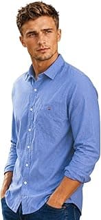 Louis Philippe Men's Cotton Slim Fit Textured Fabric Soft Handfeel Full Sleeve Casual Shirt