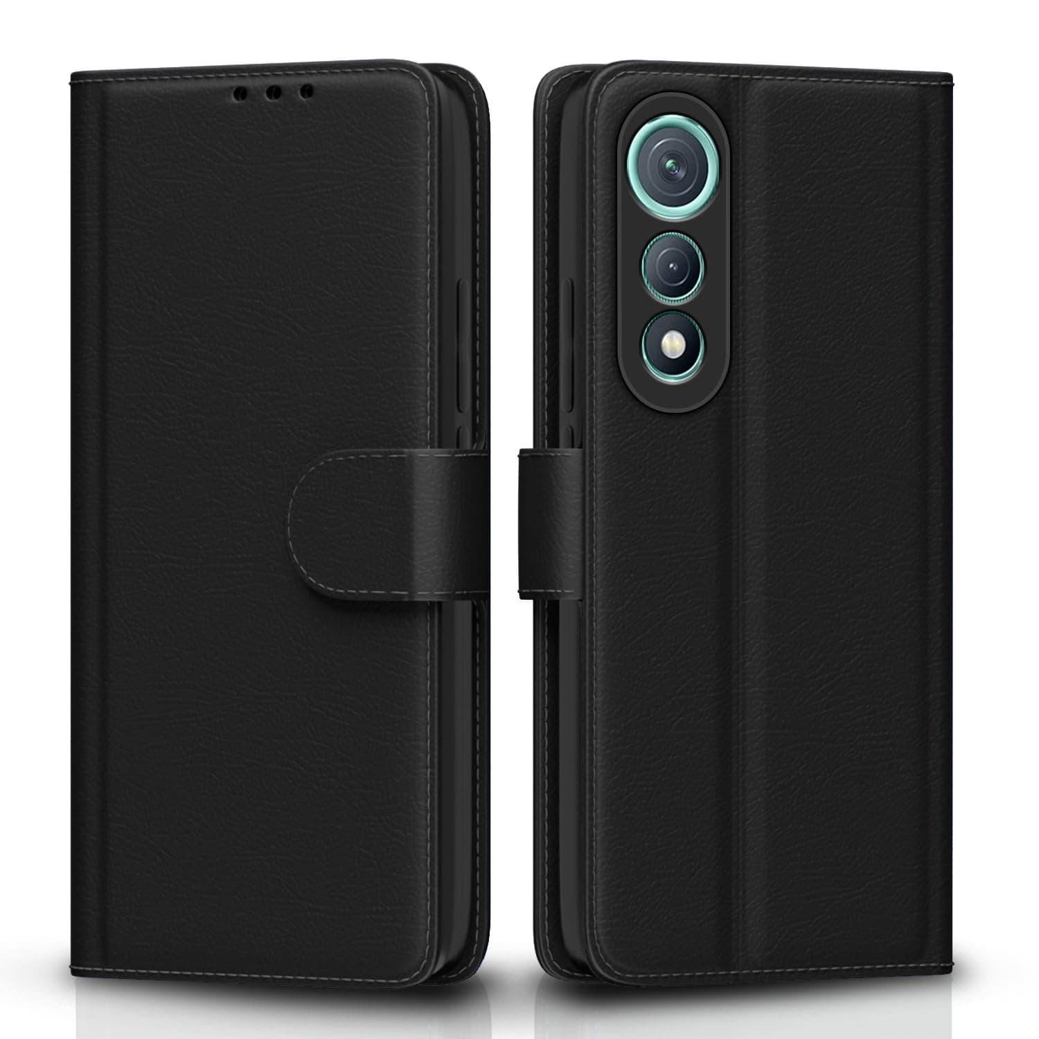Pikkme Flip Cover for Tecno Pova Curve 5G Leather Finish | Inside TPU with Card Pockets | Wallet Stand and Shock Proof | Complete Protection Flip Case(Black)