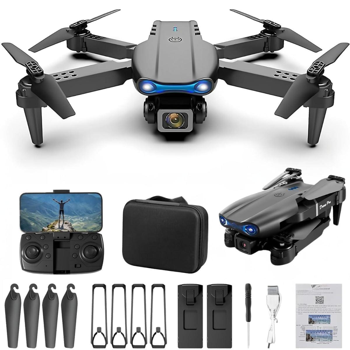 Drone with Dual 4K Camera for Adults | WiFi FPV RC Quadcopter with Camera | Live Video, Altitude Hold, 360° Flip, Headless Mode, One Key Takeoff & Carry Case for Kids and Adults.