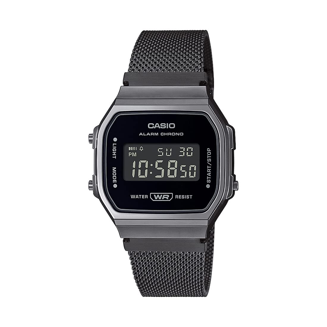 Casio Unisex Vintage A168WEMB-1BDF Black Digital Dial Silver Stainless Steel Band D259