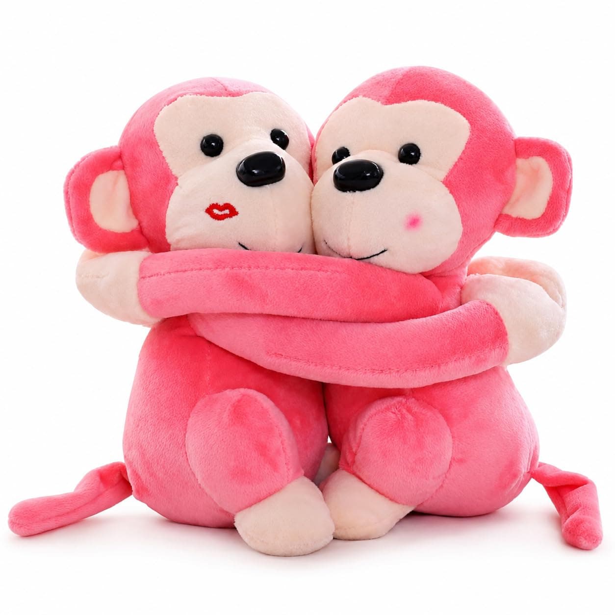 Storio Monkey’s Cuddly Couple Soft Toys | Adorable Plush Stuffed Animal Toy Set | Cute Monkey Teddy Bear for Kids, Girls & Boys | Valentine, Birthday Gift for Children | Pack of 2 – Soft Toy Couple