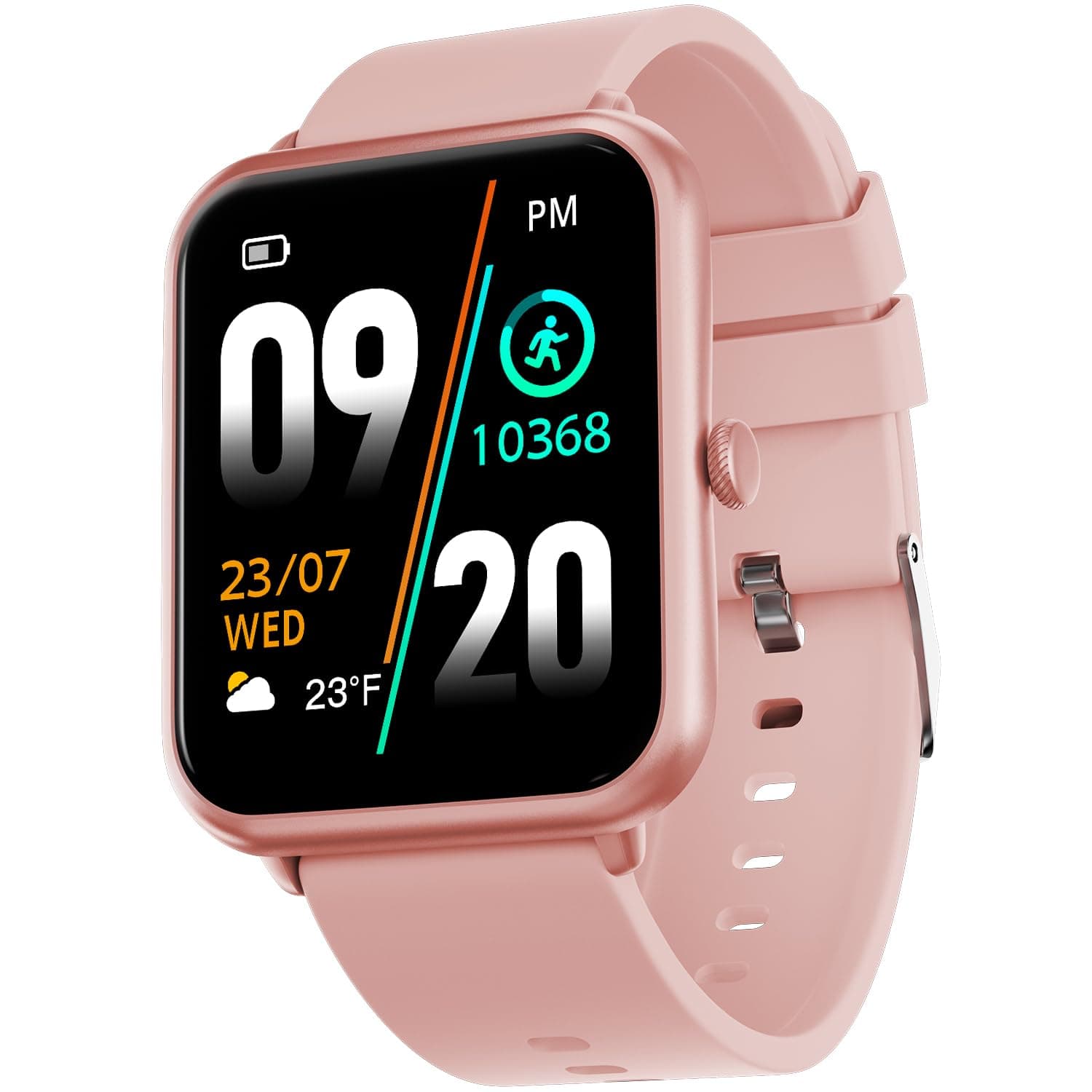 Fire-Boltt Ninja Call Pro Bluetooth Calling Smart Watch, 1.69″ HD Display, Dual Chip,AI Voice Assistant, 120+ Sports Modes, SpO2 & Heart Rate Monitor, Fitness Tracker Smartwatch for Men & Women - Pink