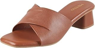 Metro Women's Faux Leather Formal Block Heel Fashion Sandals
