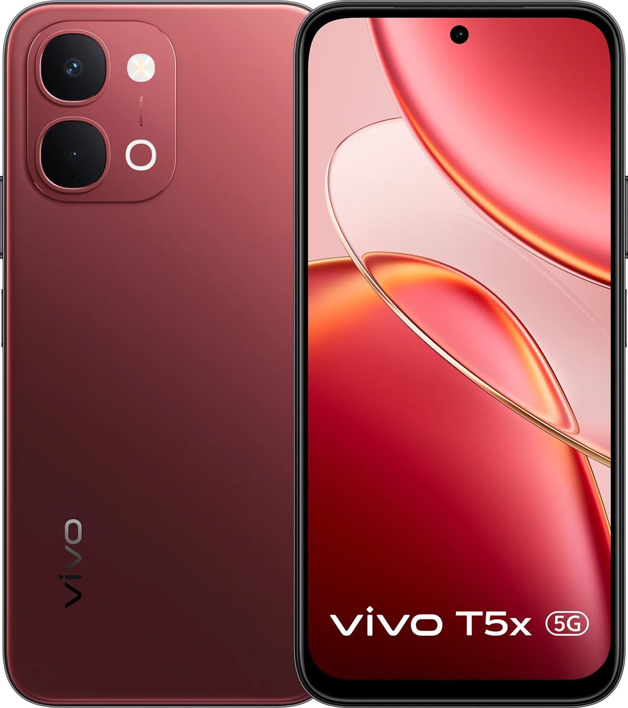 vivo T5x 5G, Fusion Red, 8GB RAM, 128GB Storage