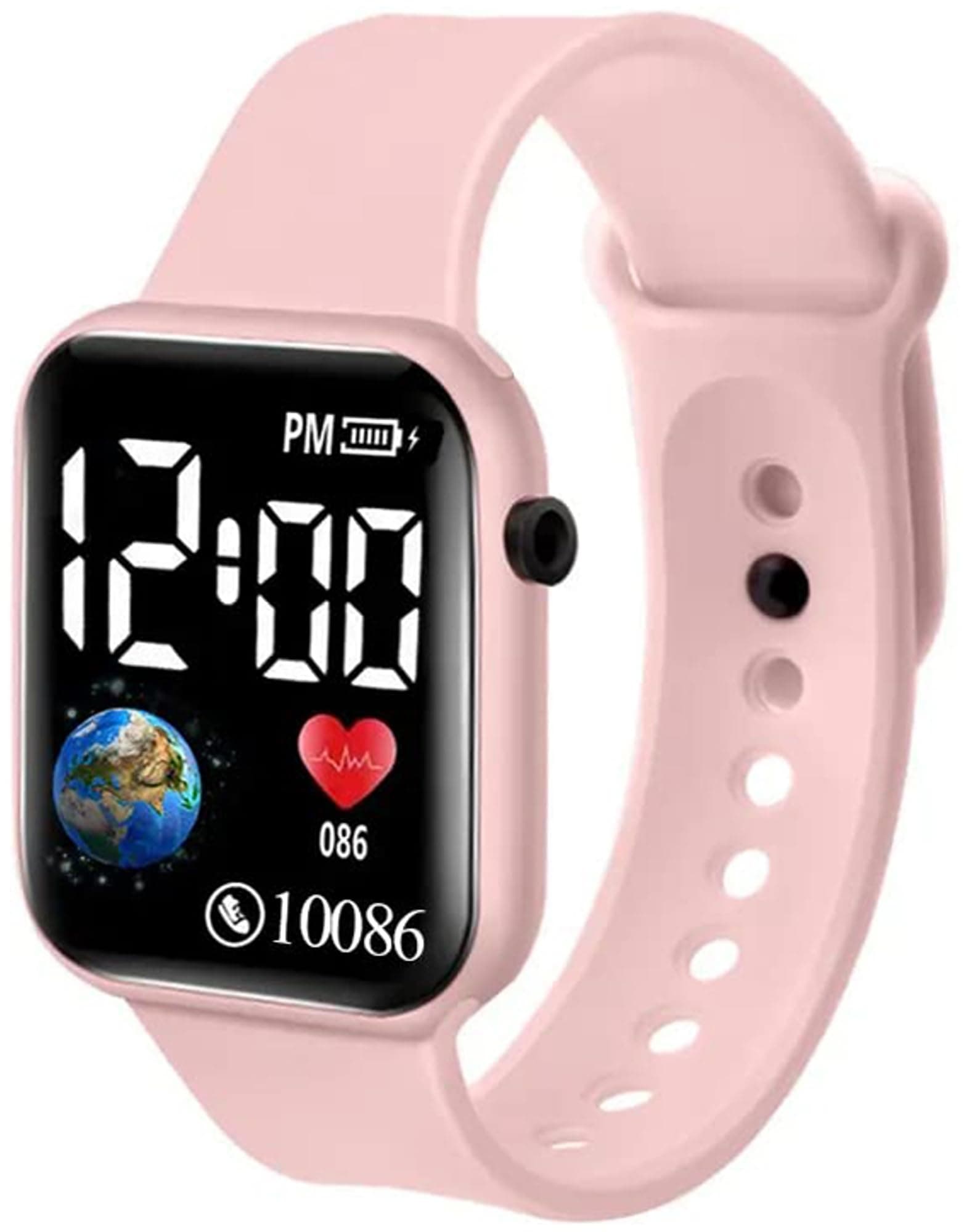 Acnos® Premium Pink Color Luminous LED Display Fashionable Children Kids Digital Watches Waterproof Sports Square Electronic Led Watch for Kids Boy Baby Girls Digital Watch for