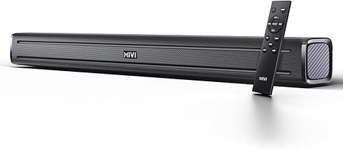 Mivi Fort Q80 Soundbar with 80W Surround Sound, 2.2 Channel soundbar with 2 in-Built subwoofers, Multiple EQ and Input Modes, Remote Accessibility, Bluetooth v5.2, Made in India Sound bar for TV