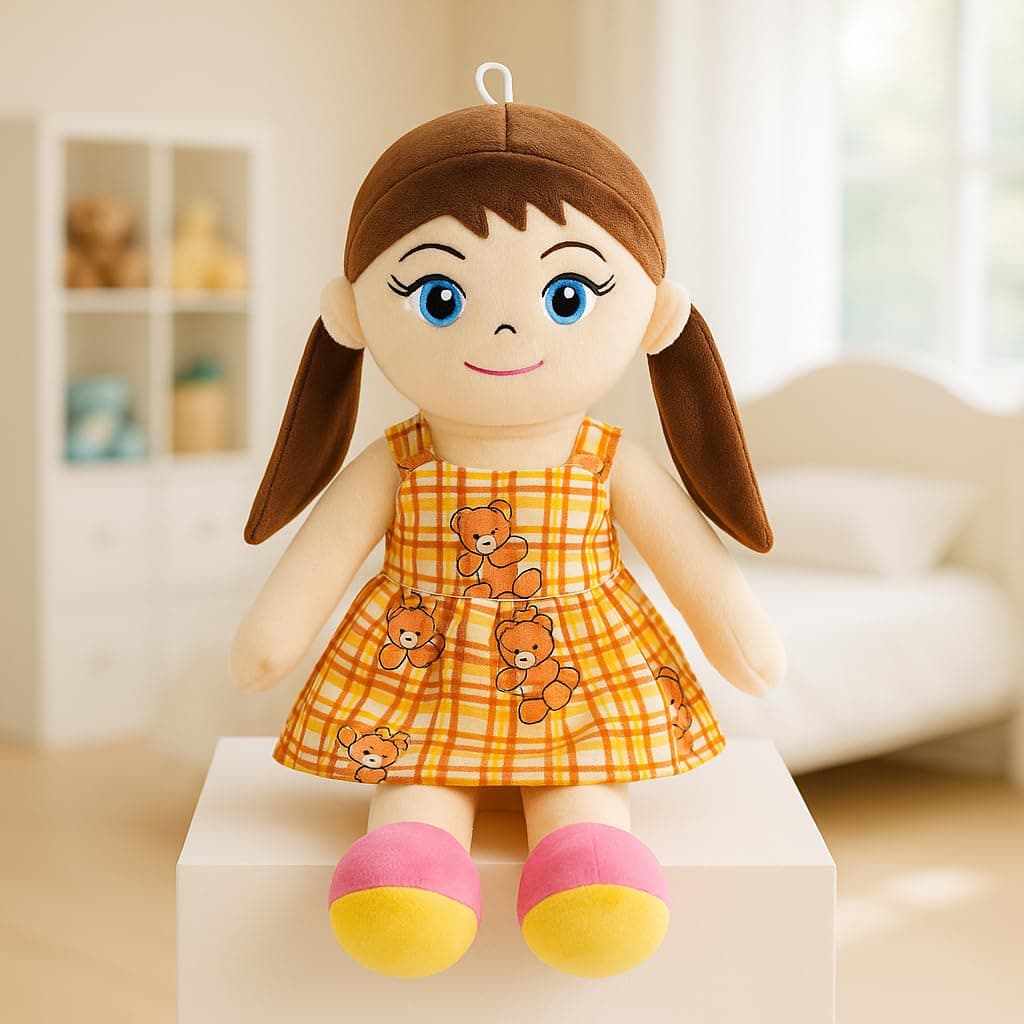 Babique Huggable Gudiya Ria Doll Soft Toy for Baby Girls/Kids | Washable & Super Soft Fabric Body|Stuffed Plush | Ideal Gift for Birthday/Rakhi/Raksha Bandhan - 45cm