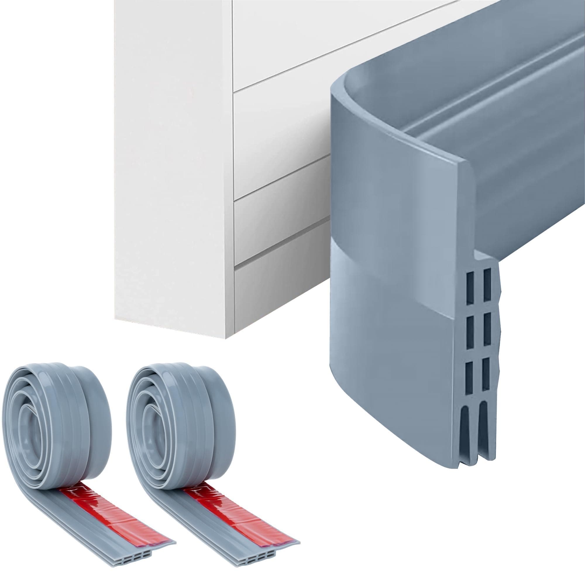 URBANMONK 2-Pack 39 Inch Silicon Door Bottom Sealing Strip | Self Adhesive Gap Filler Rubber | Door Bottom Sealing Strip Guard | Protector from Cockroach, Insect, Bugs, Air & Dust | Grey