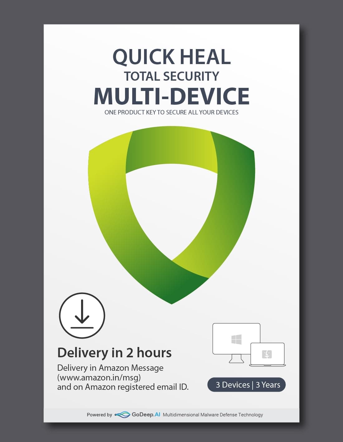 Quick Heal Total Security Multi Device 3 Year 3 Devices (SINGLE KEY) (Email Delivery in 1 Hour - No CD)