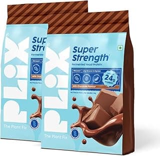PLIX THE PLANT FIX Super Strength Fermented Yeast Protein- 2 kg | Easy to Digest | 24g Protein/Serve | PDCAAS of 1 | 6.8 - BCAA | Milk Chocolate Flavour (Pack of 2)