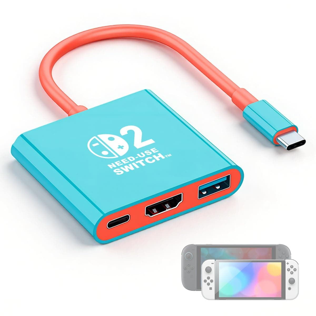 ZORBES® Switch Dock TV Docking Station for Nintendo Switch 1/2/OLED, Compatible with 4K/60HZ, Support TV Dock Mode, Portable TV HDMI Adapter Accessories for Nintendo Switch, USB C to HDMI 2.0 Adapter