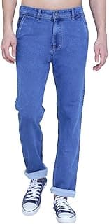 Awack Mid Waist Heavy Weight Stretchable Denim Material Front Cross Pocket Comfort Fit Jeans Pant for Men