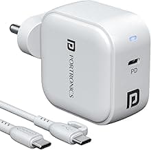 Portronics 45W Adapto 45C Type C SuperFast Charger Adaptor with Type C Cable, Best for Nothing,iPhone,Samsung Galaxy S24/S23/S22/S21/S20 (Ultra/Plus/Fe), Note(All Series), Z Fold/Flip/S/A/F/M Series