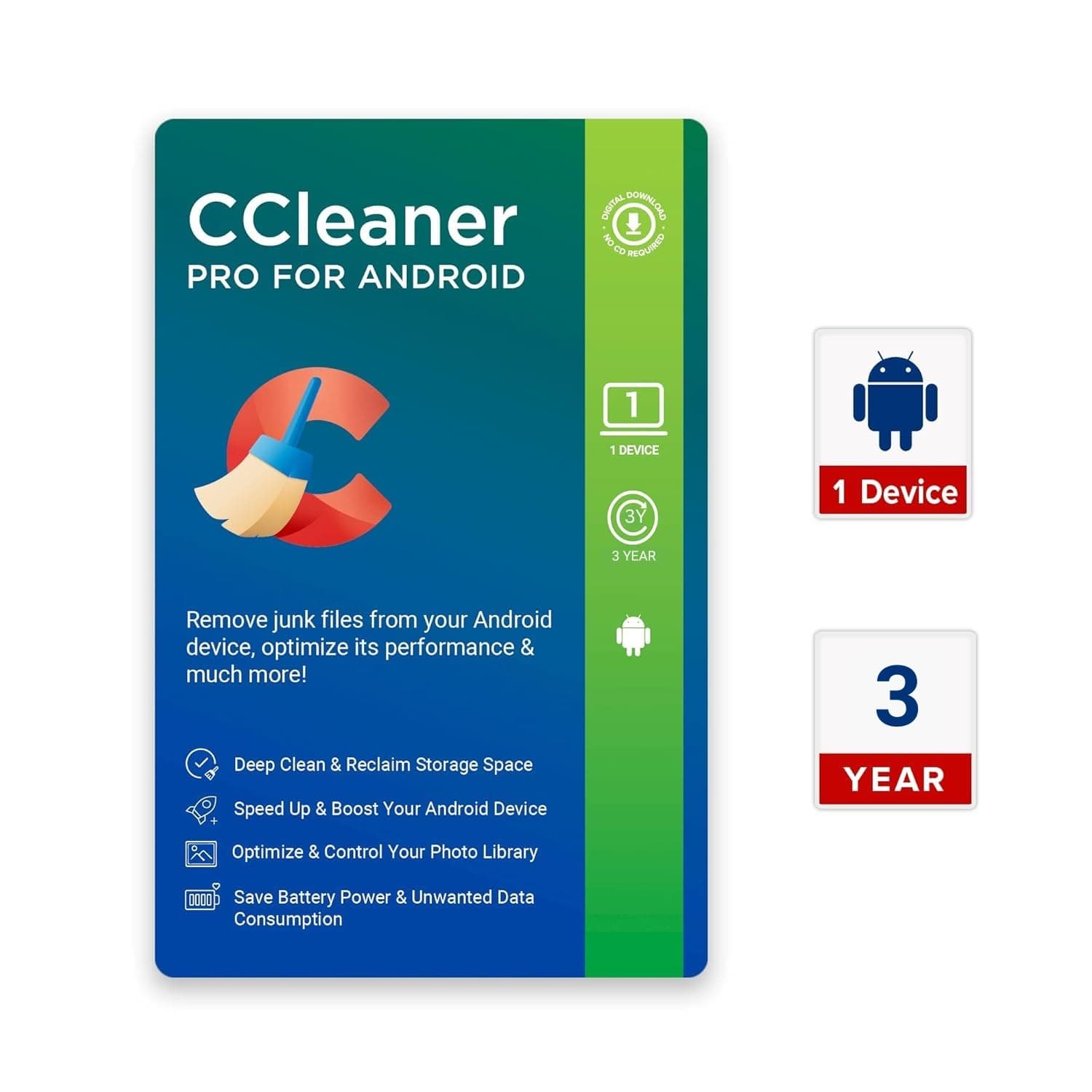 CCleaner Pro for Android | 1 Device 3 Year | Remove Junk and Reclaim Space | Email Delivery in 2 Hours